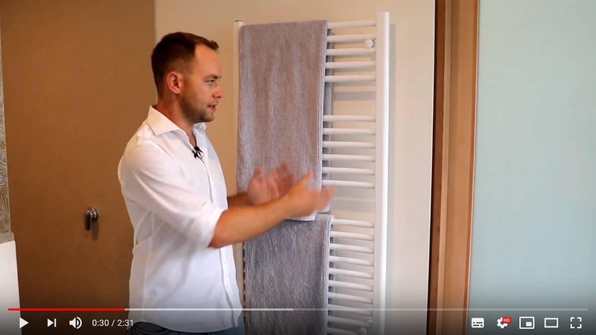 Video How to dry your towels and heat the bathroom for free with integrated hydronic heating